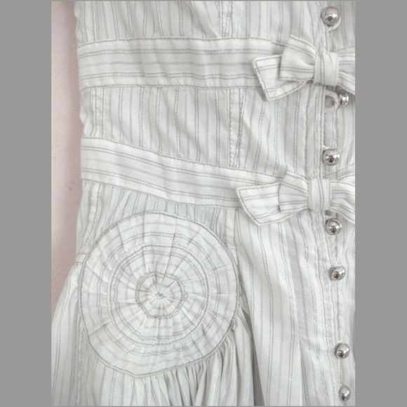 Byron Lars Strapless Dress in Cream and Gray - Picture 2 of 7